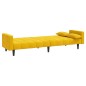 vidaXL Sofá cama de 2 plazas con dos almohadas terciopelo amarillo vidaXL Sofá cama de 2 plazas con dos almohadas terciopelo amarillo