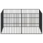 vidaXL Corralito para perros con 8 paneles acero galvanizado negro vidaXL Corralito para perros con 8 paneles acero galvanizado negro