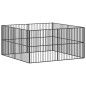 vidaXL Corralito para perros con 8 paneles acero galvanizado negro vidaXL Corralito para perros con 8 paneles acero galvanizado negro