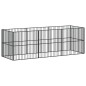 vidaXL Corralito para perros con 8 paneles acero galvanizado negro vidaXL Corralito para perros con 8 paneles acero galvanizado negro