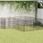 vidaXL Corralito para perros con 12 paneles acero galvanizado negro vidaXL Corralito para perros con 12 paneles acero galvanizado negro
