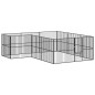 vidaXL Corralito para perros con 12 paneles acero galvanizado negro vidaXL Corralito para perros con 12 paneles acero galvanizado negro