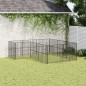 vidaXL Corralito para perros con 12 paneles acero galvanizado negro vidaXL Corralito para perros con 12 paneles acero galvanizado negro