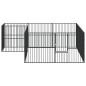 vidaXL Corralito para perros con 12 paneles acero galvanizado negro vidaXL Corralito para perros con 12 paneles acero galvanizado negro