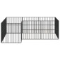 vidaXL Corralito para perros con 12 paneles acero galvanizado negro vidaXL Corralito para perros con 12 paneles acero galvanizado negro
