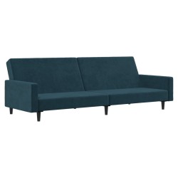 vidaXL Sofá cama de 2 plazas terciopelo azul