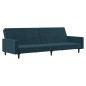 vidaXL Sofá cama de 2 plazas terciopelo azul vidaXL Sofá cama de 2 plazas terciopelo azul