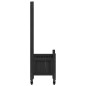 vidaXL Jardinera con enrejado y ruedas madera maciza de abeto negro vidaXL Jardinera con enrejado y ruedas madera maciza de abeto negro