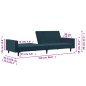 vidaXL Sofá cama de 2 plazas terciopelo azul vidaXL Sofá cama de 2 plazas terciopelo azul