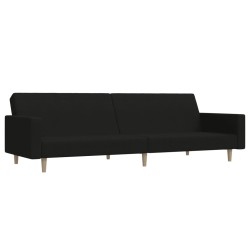 vidaXL Sofá cama de 2 plazas tela negro