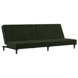vidaXL Sofá cama de 2 plazas terciopelo verde oscuro