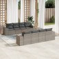 vidaXL Set de muebles de jardín 9 pzas y cojines ratán sintético gris vidaXL Set de muebles de jardín 9 pzas y cojines ratán sintético gris