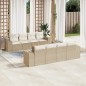 vidaXL Set de sofás de jardín 9 pzas con cojines ratán sintético beige vidaXL Set de sofás de jardín 9 pzas con cojines ratán sintético beige