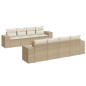 vidaXL Set de sofás de jardín 9 pzas con cojines ratán sintético beige vidaXL Set de sofás de jardín 9 pzas con cojines ratán sintético beige