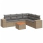 vidaXL Set sofás de jardín 7 piezas y cojines ratán sintético beige vidaXL Set sofás de jardín 7 piezas y cojines ratán sintético beige
