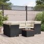 vidaXL Set de comedor de jardín 7 pzas y cojines ratán sintético negro vidaXL Set de comedor de jardín 7 pzas y cojines ratán sintético negro
