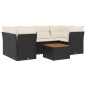 vidaXL Set de comedor de jardín 7 pzas y cojines ratán sintético negro vidaXL Set de comedor de jardín 7 pzas y cojines ratán sintético negro