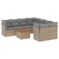 vidaXL Set de sofás de jardín 9 pzas con cojines ratán sintético beige vidaXL Set de sofás de jardín 9 pzas con cojines ratán sintético beige