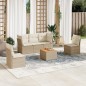 vidaXL Juego de sofás jardín con cojines 6 pzas ratán sintético beige vidaXL Juego de sofás jardín con cojines 6 pzas ratán sintético beige