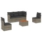 vidaXL Set de muebles de jardín 6 pzas y cojines ratán sintético gris vidaXL Set de muebles de jardín 6 pzas y cojines ratán sintético gris