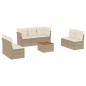 vidaXL Juego de sofás de jardín con cojines beige 8 pzas ratán PE vidaXL Juego de sofás de jardín con cojines beige 8 pzas ratán PE