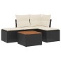 vidaXL Set de muebles de jardín 5 pzas y cojines ratán sintético negro vidaXL Set de muebles de jardín 5 pzas y cojines ratán sintético negro