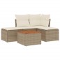 vidaXL Juego de sofás jardín con cojines 5 pzas ratán sintético beige vidaXL Juego de sofás jardín con cojines 5 pzas ratán sintético beige