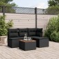 vidaXL Set de muebles de jardín 5 pzas y cojines ratán sintético negro vidaXL Set de muebles de jardín 5 pzas y cojines ratán sintético negro