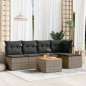 vidaXL Set de muebles de jardín 6 pzas y cojines ratán sintético gris vidaXL Set de muebles de jardín 6 pzas y cojines ratán sintético gris