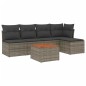 vidaXL Set de muebles de jardín 6 pzas y cojines ratán sintético gris vidaXL Set de muebles de jardín 6 pzas y cojines ratán sintético gris