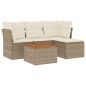 vidaXL Juego de sofás jardín con cojines 5 pzas ratán sintético beige vidaXL Juego de sofás jardín con cojines 5 pzas ratán sintético beige
