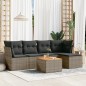 vidaXL Set de muebles de jardín 6 pzas y cojines ratán sintético gris