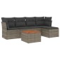 vidaXL Set de muebles de jardín 6 pzas y cojines ratán sintético gris