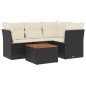 vidaXL Set de muebles de jardín 5 pzas y cojines ratán sintético negro
