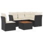 vidaXL Set de sofás de jardín 6 piezas y cojines ratán sintético negro vidaXL Set de sofás de jardín 6 piezas y cojines ratán sintético negro