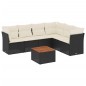 vidaXL Set de comedor de jardín 7 pzas y cojines ratán sintético negro vidaXL Set de comedor de jardín 7 pzas y cojines ratán sintético negro