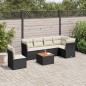 vidaXL Set de comedor de jardín 7 pzas y cojines ratán sintético negro vidaXL Set de comedor de jardín 7 pzas y cojines ratán sintético negro