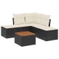 vidaXL Set de sofás de jardín 6 piezas y cojines ratán sintético negro vidaXL Set de sofás de jardín 6 piezas y cojines ratán sintético negro