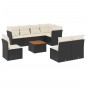 vidaXL Set de sofás de jardín 8 piezas y cojines ratán sintético negro vidaXL Set de sofás de jardín 8 piezas y cojines ratán sintético negro