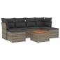 vidaXL Set de sofás de jardín 7 piezas con cojines ratán PE gris vidaXL Set de sofás de jardín 7 piezas con cojines ratán PE gris