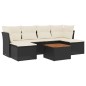 vidaXL Set de comedor de jardín 7 pzas y cojines ratán sintético negro vidaXL Set de comedor de jardín 7 pzas y cojines ratán sintético negro