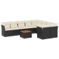 vidaXL Set de sofás de jardín 10 pzas cojines ratán sintético negro vidaXL Set de sofás de jardín 10 pzas cojines ratán sintético negro