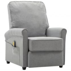 vidaXL Sillón de masaje tela gris claro