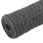 vidaXL Alambrada de gallinero acero revestimiento PVC gris 25x0,5 m vidaXL Alambrada de gallinero acero revestimiento PVC gris 25x0,5 m