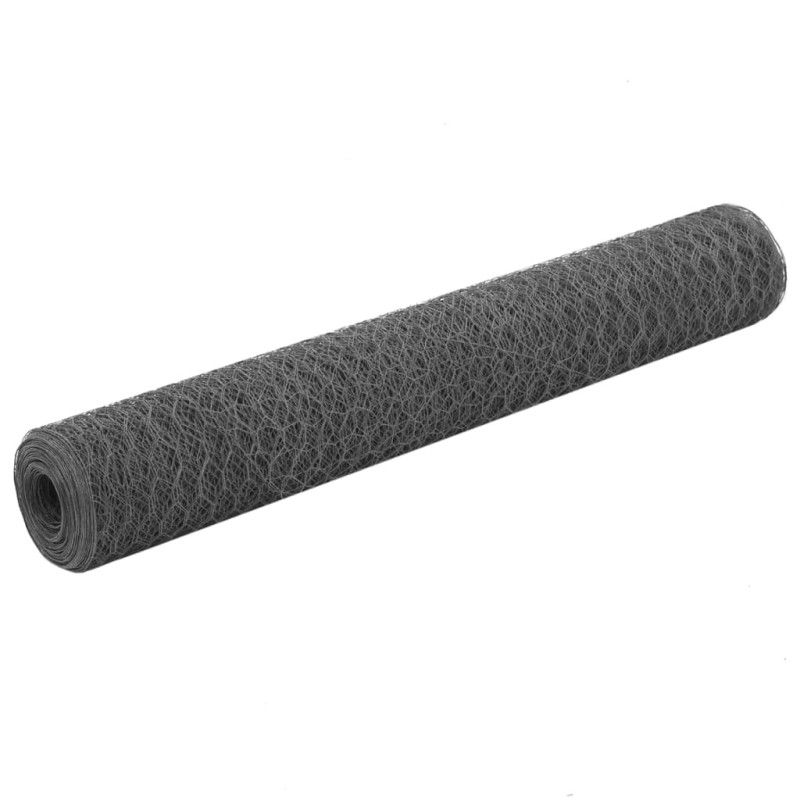 vidaXL Alambrada de gallinero acero revestimiento PVC gris 25x1 m vidaXL Alambrada de gallinero acero revestimiento PVC gris 25x1 m