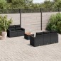 vidaXL Set de sofás de jardín 6 piezas y cojines ratán sintético negro vidaXL Set de sofás de jardín 6 piezas y cojines ratán sintético negro