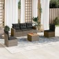 vidaXL Set de muebles de jardín 6 pzas y cojines ratán sintético gris vidaXL Set de muebles de jardín 6 pzas y cojines ratán sintético gris