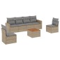 vidaXL Set sofás de jardín 7 piezas y cojines ratán sintético beige vidaXL Set sofás de jardín 7 piezas y cojines ratán sintético beige
