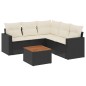 vidaXL Set de sofás de jardín 6 piezas y cojines ratán sintético negro vidaXL Set de sofás de jardín 6 piezas y cojines ratán sintético negro