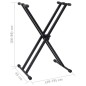 vidaXL Set de soporte para teclado con doble refuerzo y taburete negro vidaXL Set de soporte para teclado con doble refuerzo y taburete negro
